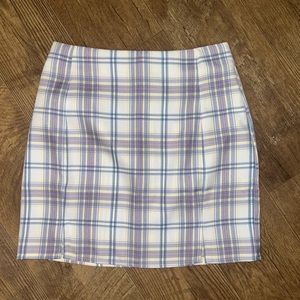 Purple Plaid Mini Skirt